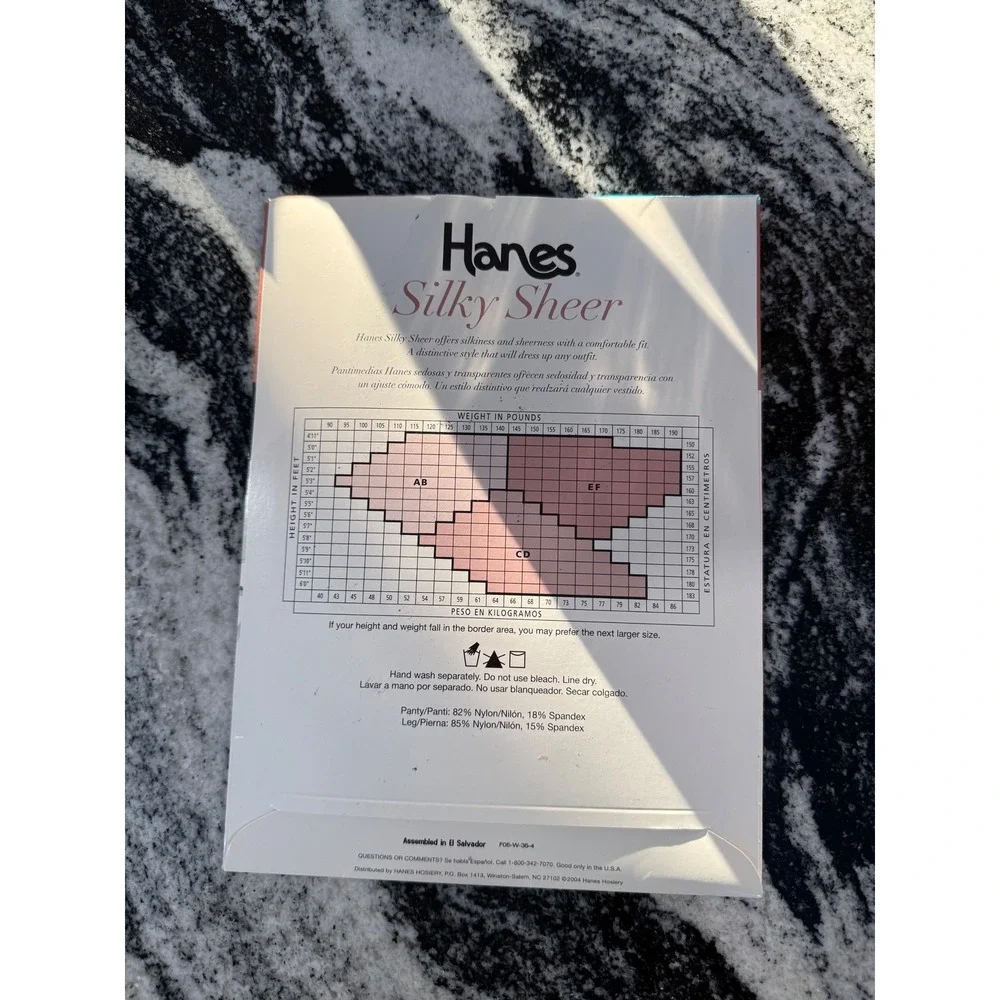 Hanes Silky Sheer Control Top‎ Pantyhose Sandalfoot Sheer Nylon Spandex